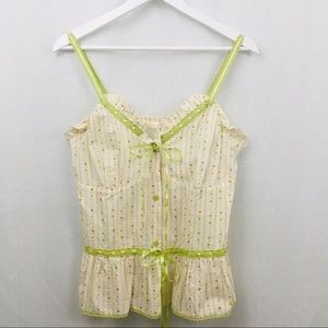 Freshwear Cotton Laced Cami Tank Large